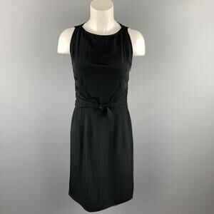 VALENTINO Size 6 Black Acetate / Silk Sleeveless Sheath Cocktail Dress